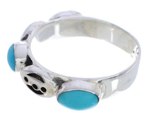 Silver Turquoise Stackable Southwest Jewelry Ring Size 5-3/4 UX34783